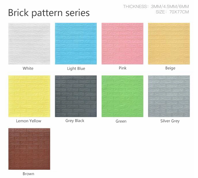 Supplier for Kids Bedroom Decorative Tiles Decor Decal Home Decoration 3D Foam Brick Wall Sticker
