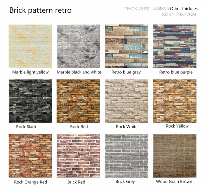 Supplier for Kids Bedroom Decorative Tiles Decor Decal Home Decoration 3D Foam Brick Wall Sticker