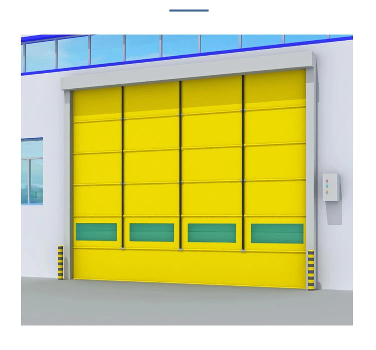 Industrial Big Size PVC High Speed Stacking Fold up Garage Door with Transparent Window