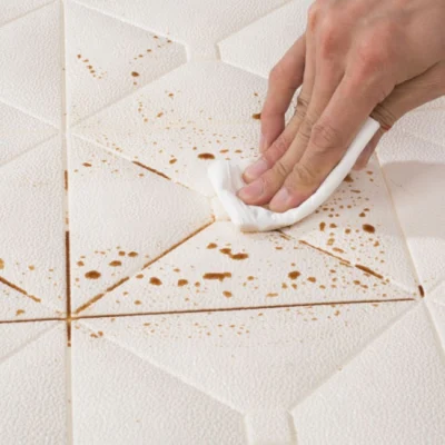 White PE Foam 3D Tile Brick Ceiling Panel Wall Sticker Self Adhesive Wallpaper