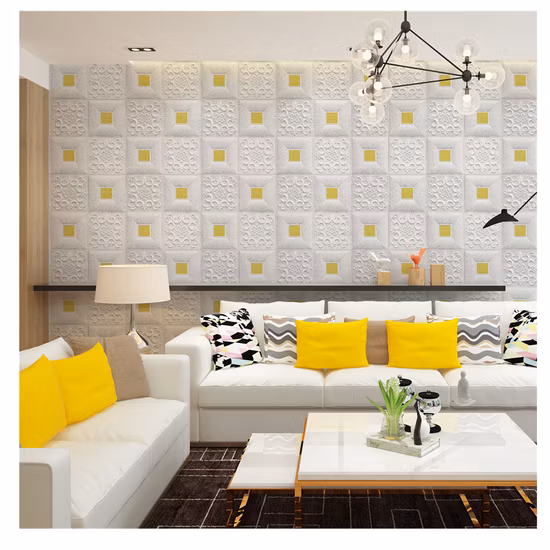 White PE Foam 3D Tile Brick Ceiling Panel Wall Sticker Self Adhesive Wallpaper