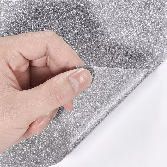 Silver Glitter Vinyl Wrap Self Adhesive Sparkle Diamond Vinyl Wrap Vehicle Film Sticker Car Bubble Free Decor Film