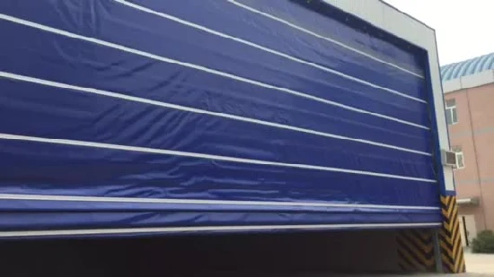 Exterior Industry Overhead Automatic PVC Fabric Rolling up Folding up Aircraft Huge Flexible Hangar Door
