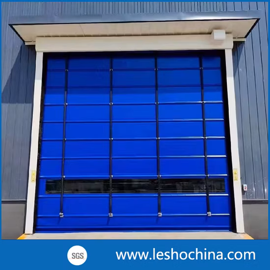 Large Size Industrial Automatic Wind Resistant PVC Fabric Rapid Roller Fast Fold up High Speed Stacking Quick Roll up Door for Warehouse